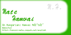 mate hamvai business card